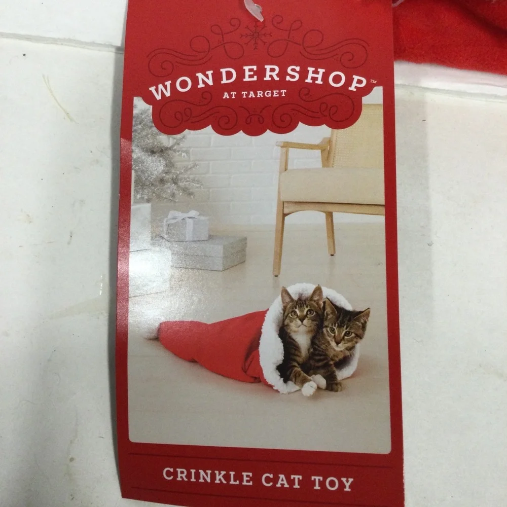 Wondershop Red Santa Hat Crinkle Toy and Cat 3 Toys Set